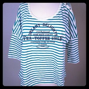 Teal Stripe Relaxed Tee XL Day or Lounging